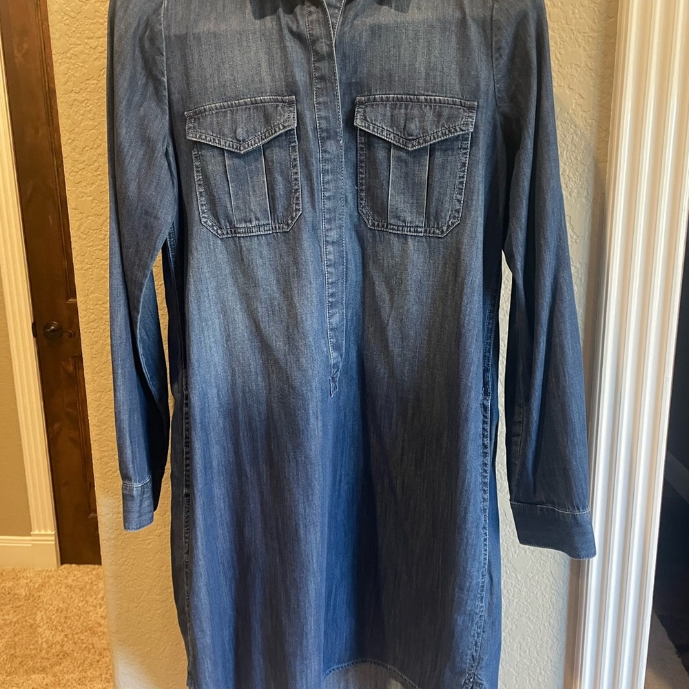 Western coastal WHBM Denim Button-Up Dress